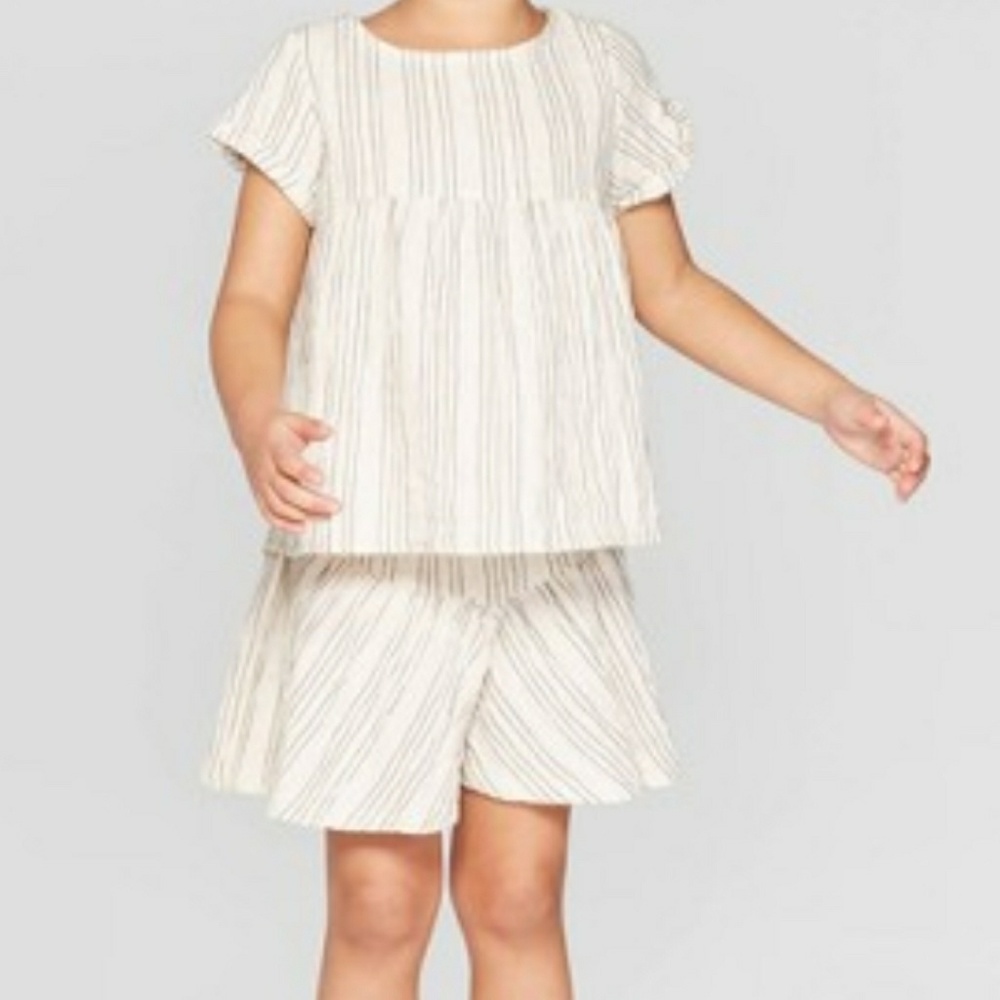 ART CLASS Toddler striped top and skirt bottom set